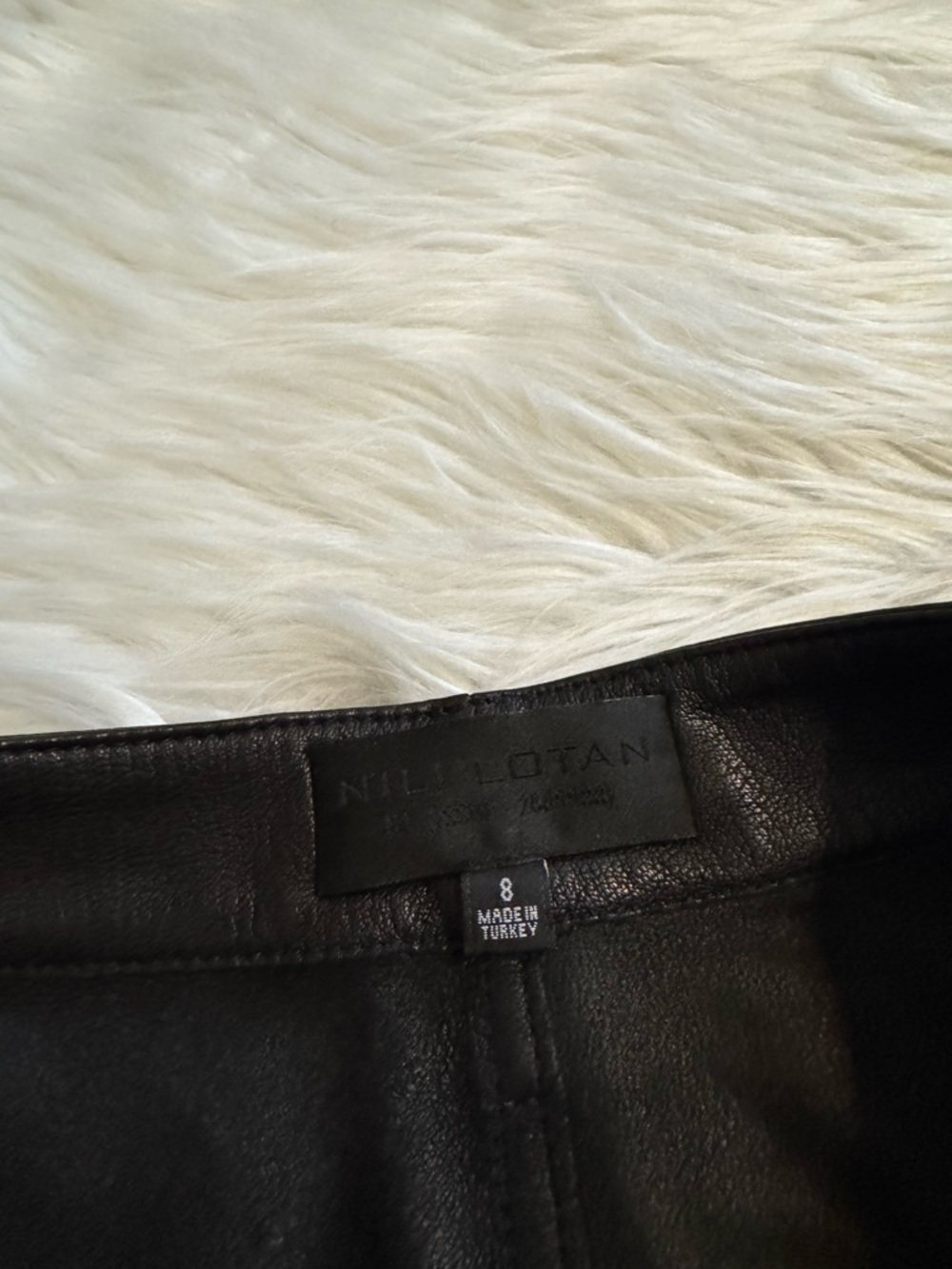 Nili Lotan Shon Leather Pants Black Size 8 - Picture 4 of 8